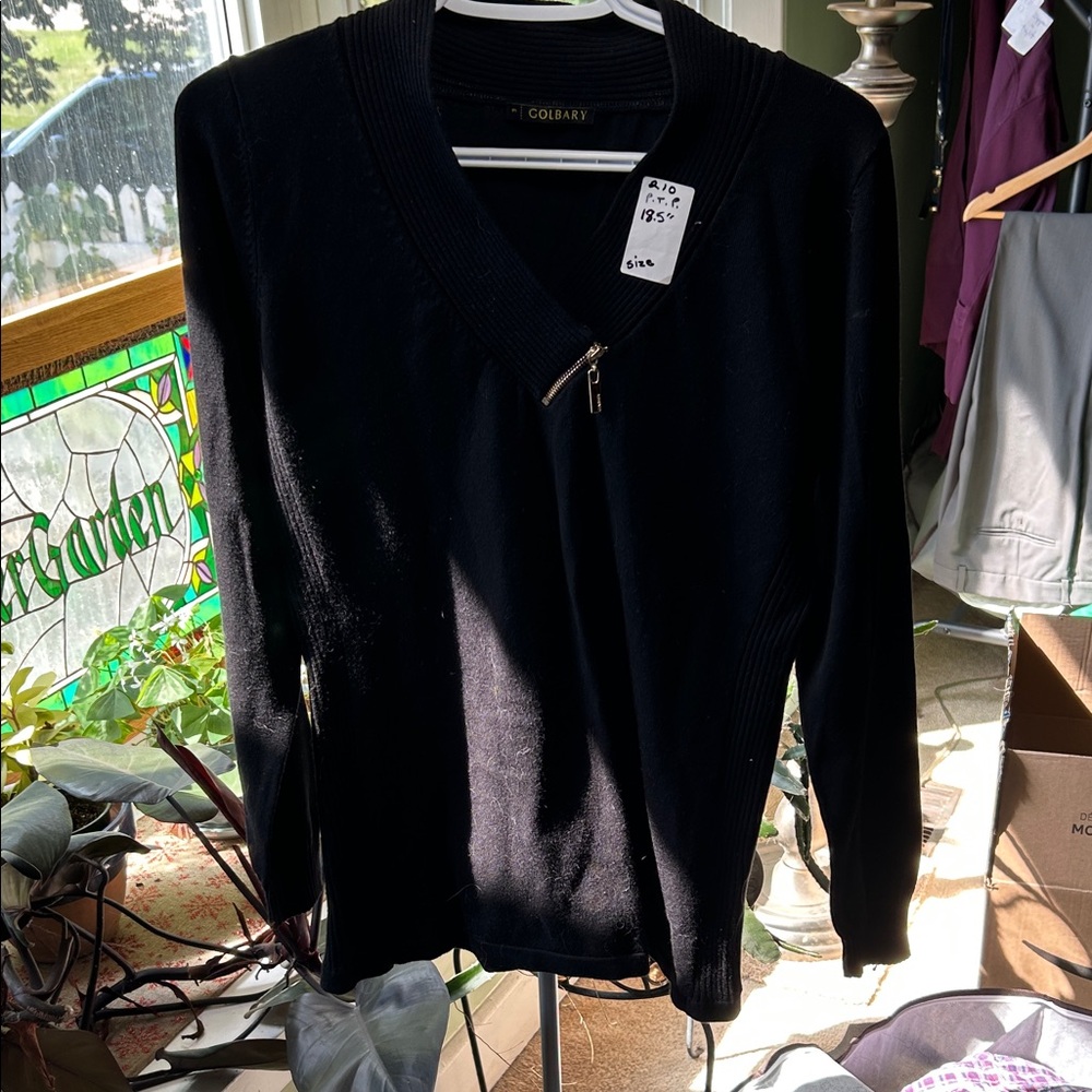 765.  Women's Black V-Neck Sweater